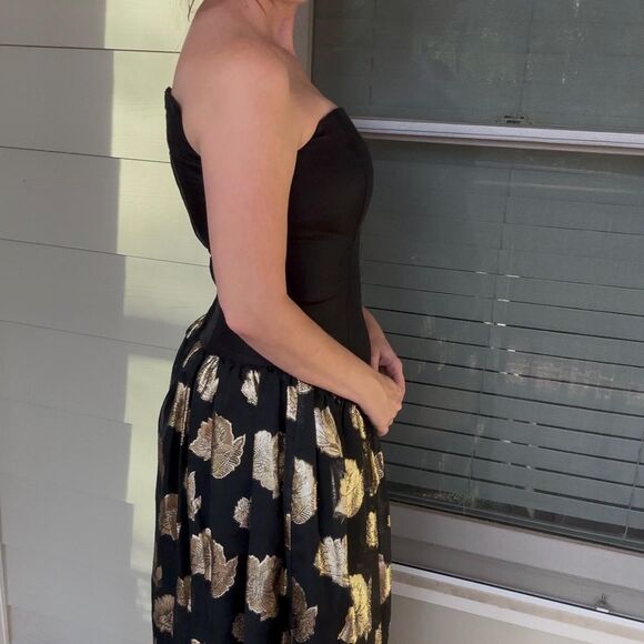 Vintage 1990s Gunne Sax Jessica McClintock Metallic Holiday Cocktail Dress - Picture 13 of 16